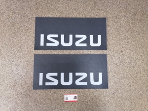 Брызговик ISUZU белые буквы 490*250 комплект 2шт RABR-ISUZU